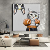 Oil Paintings Hand Painted Modern Animals Cat Dog Abstract Canvas Wall Art