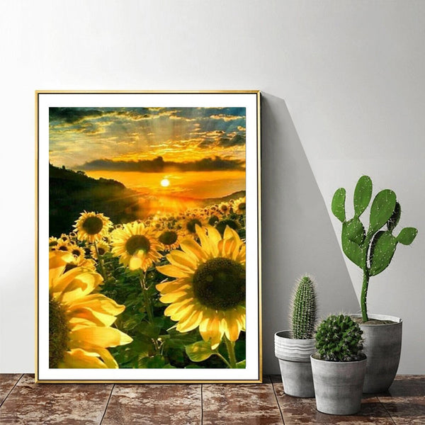 DIY Diamond Painting Sunflower Full Sqaure Rhinestone Kit Diamond Flower Home Decoration