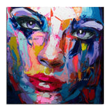 Artist Hand Painted Painting on Canvas Nielly Style Francoise Abstract Portrait Women Blue Face Oil Painting