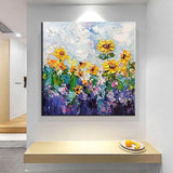 Hand Painted Oil Painting On Canvas Modern Texture Flower Abstract Wall Decoration Wall Art Oil Canvas Paintings