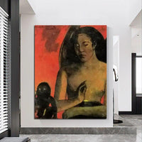 Paul Gauguin Hand Painted Oil Painting Wild Poem Figure Retro Abstract Wall Art Aisle Decoration