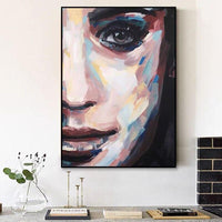 Women Knife Face Art Oil Painting on Canvas Hand Painted Modern Hand Painted