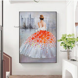 Professional Hand Painted Abstract Beautiful Dancer Oil Painting on Canvas Decorative Painting for Wall Decor