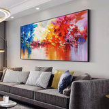 Handmade Landscape oil painting knife Oil Painting Colorful Pop Art (hand painted)