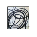 Handmade Black And White Oil Painting Canvas Circles Abstract Painting Original Artwork (hand painted)