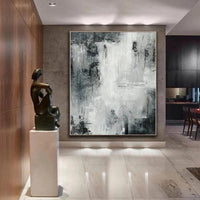 Abstract Painting Black White Modern Landscape Handmade Painting Wall Painting For Home (hand painted)