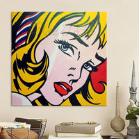 Roy Lichtenstein Pop Art Cartoon Oil Painting On Canvas