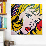 Roy Lichtenstein Pop Art Cartoon Oil Painting On Canvas