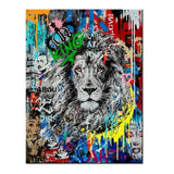 Lion Graffiti Street Art Wall Art HQ Canvas Print
