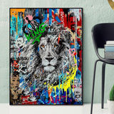 Lion Graffiti Street Art Wall Art HQ Canvas Print