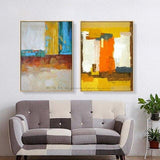 Abstract painting on canvas wall art hand painted 3 different 2 pieces