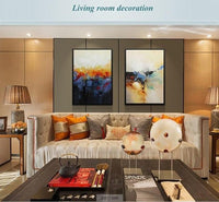 Abstract painting on canvas wall art hand painted 3 different 2 pieces