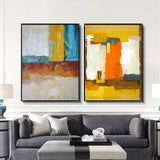 Abstract painting on canvas wall art hand painted 3 different 2 pieces