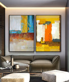 Abstract painting on canvas wall art hand painted 3 different 2 pieces