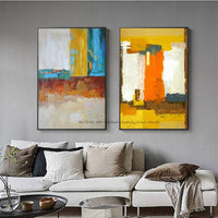 Abstract painting on canvas wall art hand painted 3 different 2 pieces