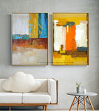 Abstract painting on canvas wall art hand painted 3 different 2 pieces