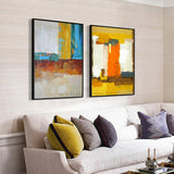 Abstract painting on canvas wall art hand painted 3 different 2 pieces