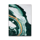 Abstract Wall Modern Style Green Texture Painting Contemporary HQ Canvas Print
