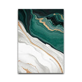 Abstract Wall Modern Style Green Texture Painting Contemporary HQ Canvas Print