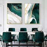 Abstract Wall Modern Style Green Texture Painting Contemporary HQ Canvas Print