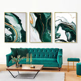 Abstract Wall Modern Style Green Texture Painting Contemporary HQ Canvas Print