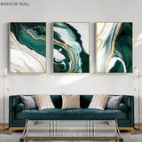 Abstract Wall Modern Style Green Texture Painting Contemporary HQ Canvas Print