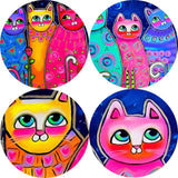 Colorful Cats HQ Canvas print Wall Art Graffiti Pop Art