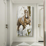 Modern Horse Animals Canvas Painting For Living Room No Frame No Frame 70X140Cm / Lya1075-03