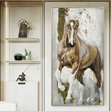 Modern Horse Animals Canvas Painting For Living Room No Frame No Frame 50X100Cm / Lya1075-04