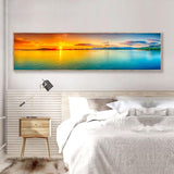 Sunset Lake Modern Landscape HQ Canvas Print