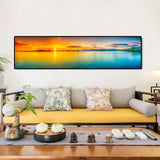 Sunset Lake Modern Landscape HQ Canvas Print