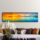 Sunset Lake Modern Landscape HQ Canvas Print