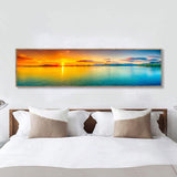 Sunset Lake Modern Landscape HQ Canvas Print