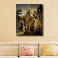 High Quality Canvas Print The Baptism Of Christ Giclee Poster By Leonardo Da Vinci Print Painting