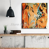 Pablo Picasso Les Demoiselles Avignon 1907 HQ Canvas Print Wall Art