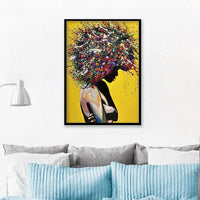 Painted Nude Sexy African Woman Body Oil Painting HQ Canvas Print Wall Art