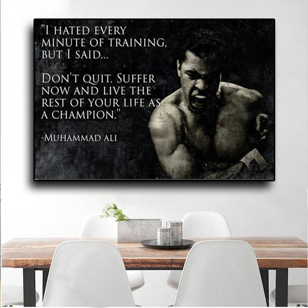 Poster Muhammad Ali Motivational Quote Wall Art Canvas Painting Inspirational Sport