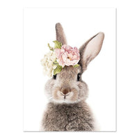 Kids Room Rabbit Bunny Tail Nursery two images set HQ Canvas Print