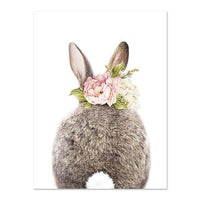 Kids Room Rabbit Bunny Tail Nursery two images set HQ Canvas Print