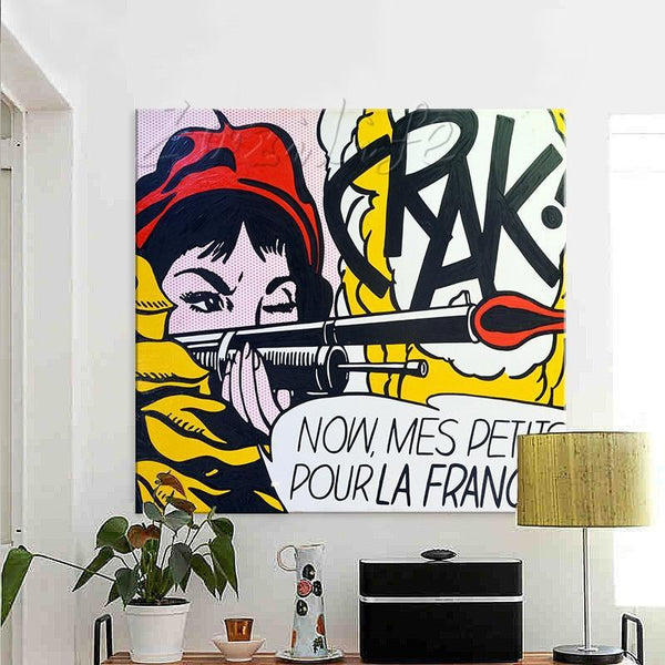 Roy Lichtenstein Canvas Oil Painting Acrylic Painting Pop Art Street (Hand Painted!) Products On