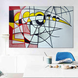 Roy Lichtenstein Painting Pop Art On Canvas Eclipse Of The Sun (Hand Painted!)