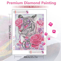 DIY Diamond Painting Kit Animal Tiger 5D DIY Diamond Rose Rhinestones Mosaic Home Decor