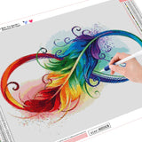 DIY Full Drill Diamond Colorful Feather 5D DIY Diamond Painting Landscape Mosaic Kit Handmade Product