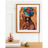 DIY 5D Diamond Painting African Woman Rhinestones Diamond Portrait Mosaic Decortion