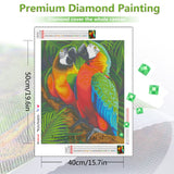 DIY 5D DIY Diamond Painting Parrot Full Square Round Animal Bird Diamond Mosaic Handmade