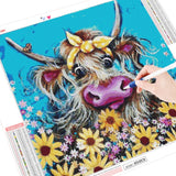 DIY 5D Diamond Painting Cow Full Square Round Art Diamond Animal Mosaic Sunflower Handmade