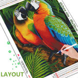 DIY 5D DIY Diamond Painting Parrot Full Square Round Animal Bird Diamond Mosaic Handmade