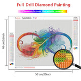 DIY Full Drill Diamond Colorful Feather 5D DIY Diamond Painting Landscape Mosaic Kit Handmade Product