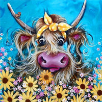 DIY 5D Diamond Painting Cow Full Square Round Art Diamond Animal Mosaic Sunflower Handmade