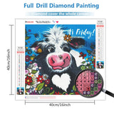 DIY 5D Diamond Painting Cow Full Square Round Art Diamond Animal Mosaic Sunflower Handmade